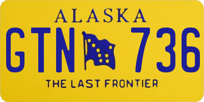 AK license plate GTN736