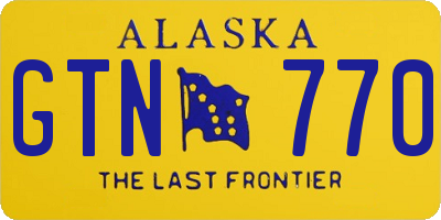 AK license plate GTN770