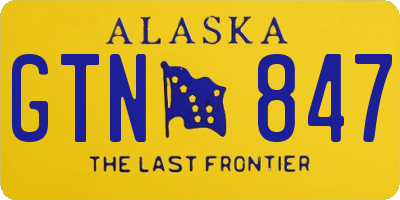AK license plate GTN847