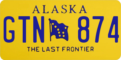 AK license plate GTN874