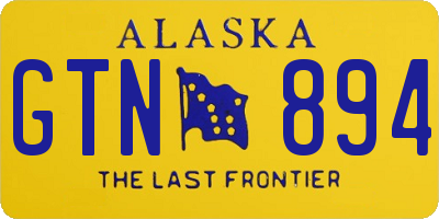 AK license plate GTN894