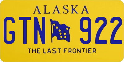 AK license plate GTN922