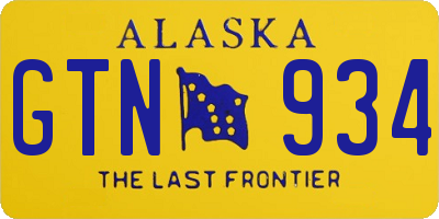AK license plate GTN934
