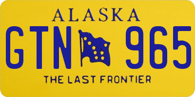 AK license plate GTN965