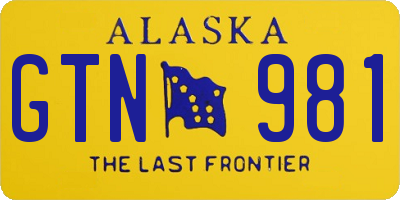 AK license plate GTN981