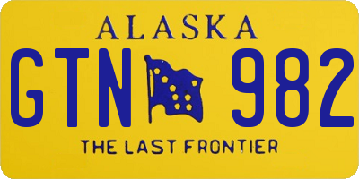 AK license plate GTN982