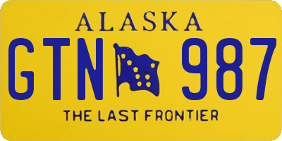 AK license plate GTN987
