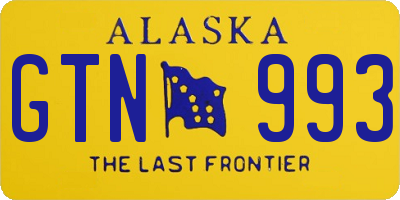 AK license plate GTN993