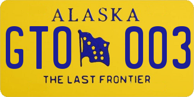 AK license plate GTO003