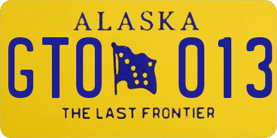 AK license plate GTO013