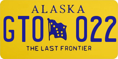 AK license plate GTO022