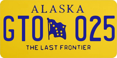 AK license plate GTO025