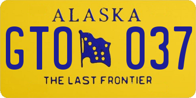 AK license plate GTO037