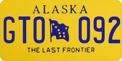 AK license plate GTO092