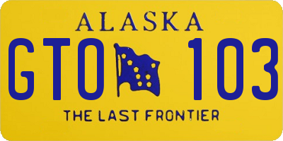 AK license plate GTO103