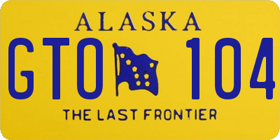 AK license plate GTO104