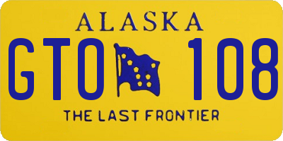 AK license plate GTO108