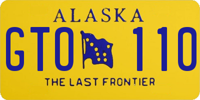 AK license plate GTO110