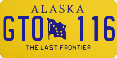 AK license plate GTO116