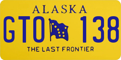 AK license plate GTO138