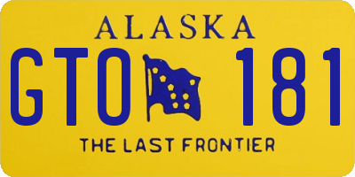 AK license plate GTO181