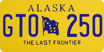 AK license plate GTO250