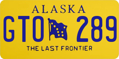 AK license plate GTO289