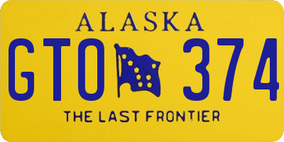 AK license plate GTO374