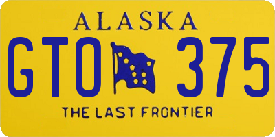 AK license plate GTO375