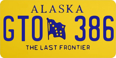 AK license plate GTO386