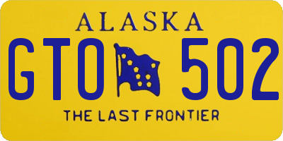 AK license plate GTO502