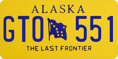 AK license plate GTO551