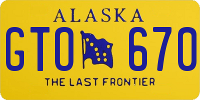 AK license plate GTO670