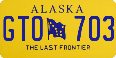 AK license plate GTO703