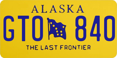 AK license plate GTO840