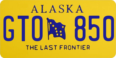 AK license plate GTO850