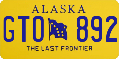AK license plate GTO892