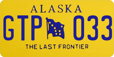 AK license plate GTP033