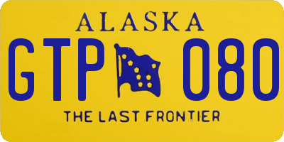 AK license plate GTP080