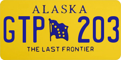 AK license plate GTP203