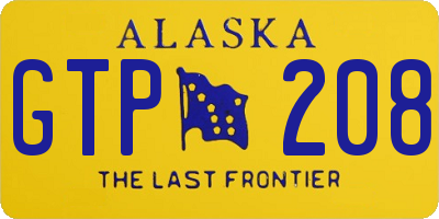 AK license plate GTP208
