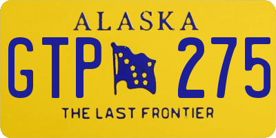 AK license plate GTP275