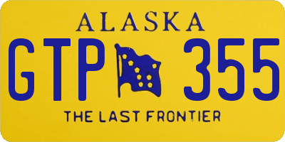 AK license plate GTP355