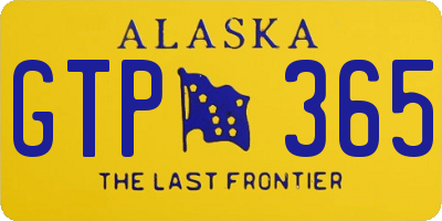 AK license plate GTP365