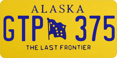 AK license plate GTP375
