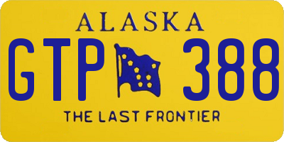 AK license plate GTP388