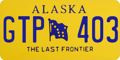 AK license plate GTP403