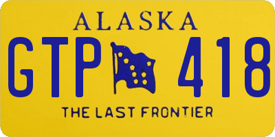 AK license plate GTP418