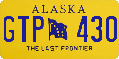 AK license plate GTP430