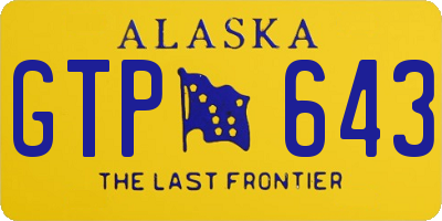 AK license plate GTP643